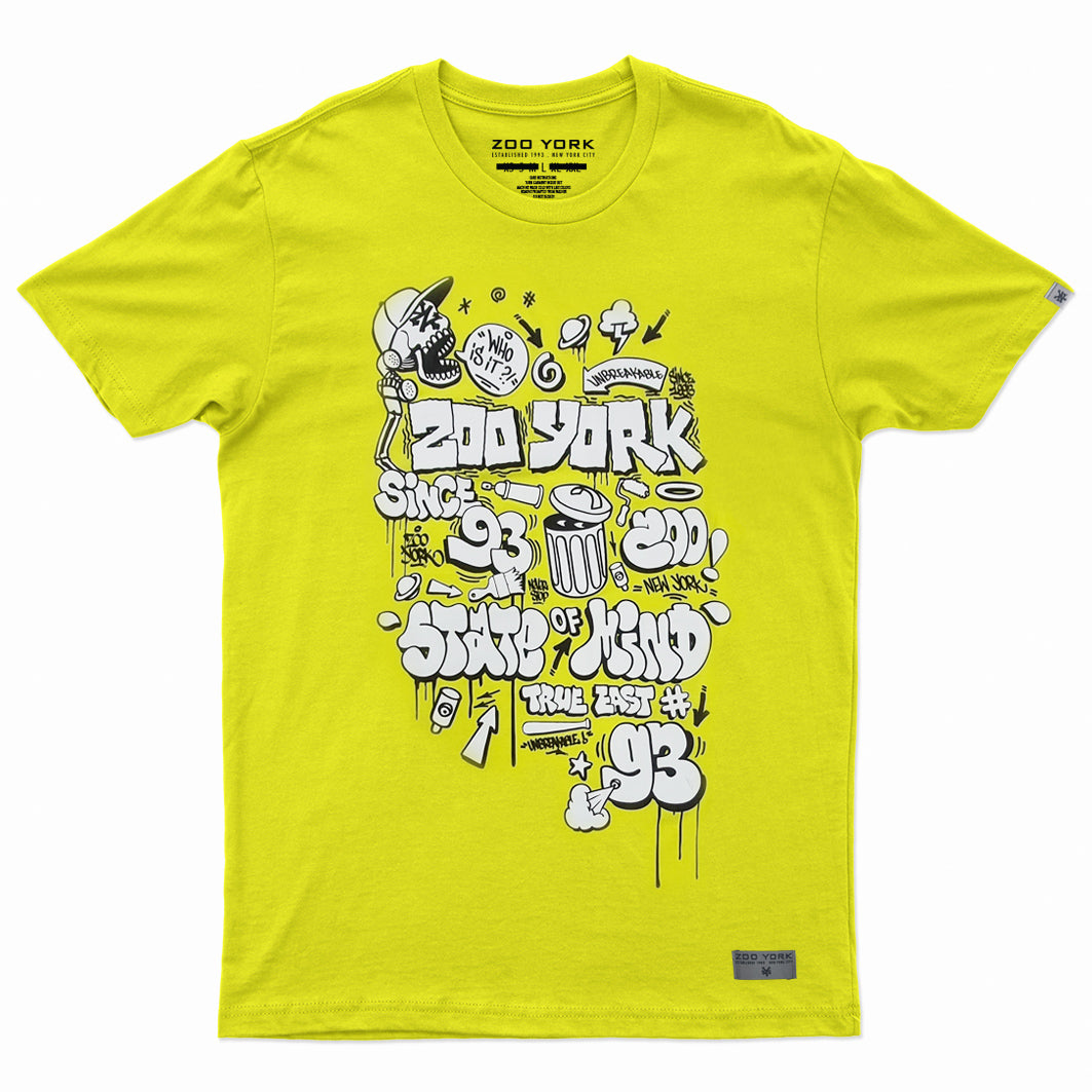 Yellow Graffiti Doodle Print Tee