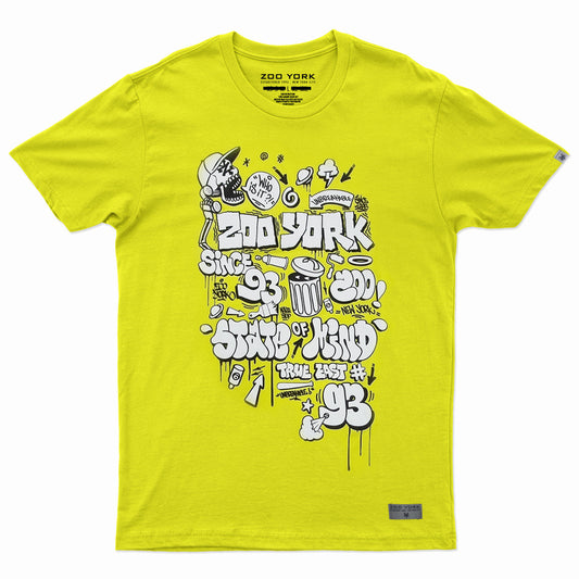 Yellow Graffiti Doodle Print Tee