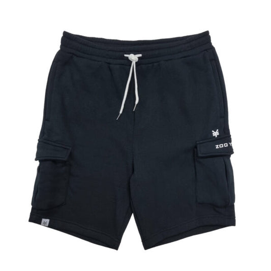 Black Cargo Fleece Short